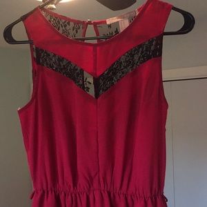 Red & black lace dress